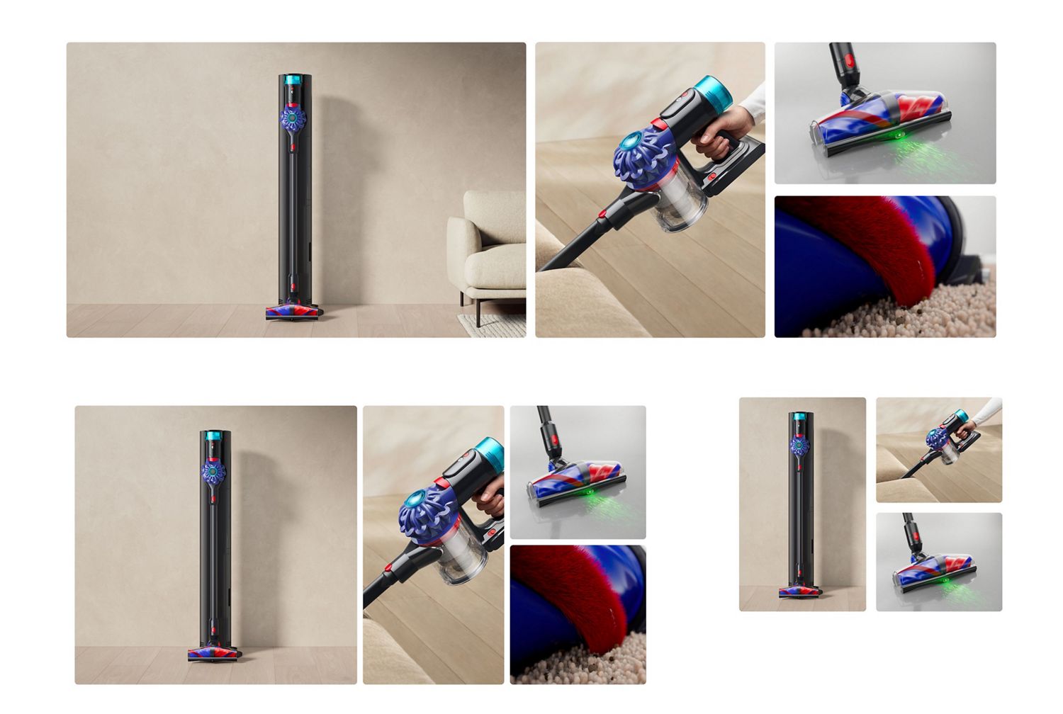 La aspiradora sin cable Dyson Cyclone V10 en el Auto-empty Dok™ utilizada para limpiar el hogar.